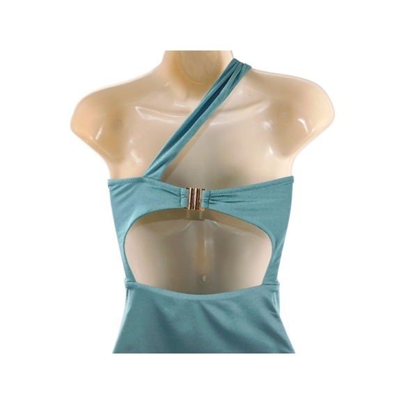 Lazul One-Shoulder Cutout Swimsuit • Size 2 • Teal Green - Picture 6 of 14